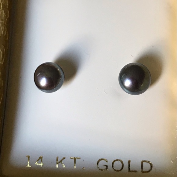 14k Solid Yellow Gold Genuine Tahitian Pearl - Picture 3 of 3